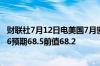 财联社7月12日电美国7月密歇根大学消费者信心指数初值 66预期68.5前值68.2