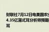 财联社7月12日电美国农业部 USDA预计美国期末大豆库存4.35亿蒲式耳分析师预期4.47亿蒲式耳此前预计4.55亿蒲式耳