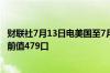 财联社7月13日电美国至7月12日当周石油钻井总数为478口前值479口