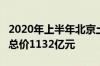 2020年上半年北京土地市场推出31宗地 成交总价1132亿元