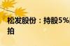 松发股份：持股5%以上股东股份司法拍卖流拍