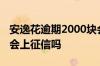 安逸花逾期2000块会怎么样 安逸花借钱不还会上征信吗