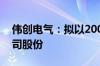 伟创电气：拟以2000万元-4000万元回购公司股份