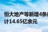 恒大地产等新增4条被执行人信息 执行标的合计14.65亿余元