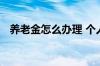 养老金怎么办理 个人养老金账户怎么查询