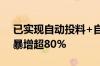 已实现自动投料+自动清洗 烹饪机器人销量暴增超80%