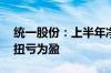 统一股份：上半年净利润2266.62万元 同比扭亏为盈