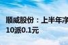 顺威股份：上半年净利润同比增长34.52% 拟10派0.1元