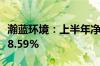 瀚蓝环境：上半年净利润8.87亿元 同比增长28.59%