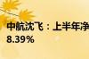 中航沈飞：上半年净利润16.18亿元 同比增长8.39%