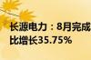 长源电力：8月完成发电量40.13亿千瓦时 同比增长35.75%