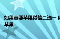 如果真要苹果微信二选一 你选谁？罗永浩：肯定是微信不怕苹果