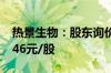 热景生物：股东询价转让价格初步确定为21.46元/股