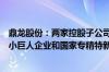 鼎龙股份：两家控股子公司分别被认定为国家专精特新重点小巨人企业和国家专精特新小巨人企业