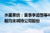 水星家纺：董事李道想等4位股东决定提前终止减持计划 目前均未减持公司股份