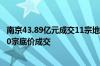 南京43.89亿元成交11宗地块：一宗地块溢价12.66%成交 10宗底价成交